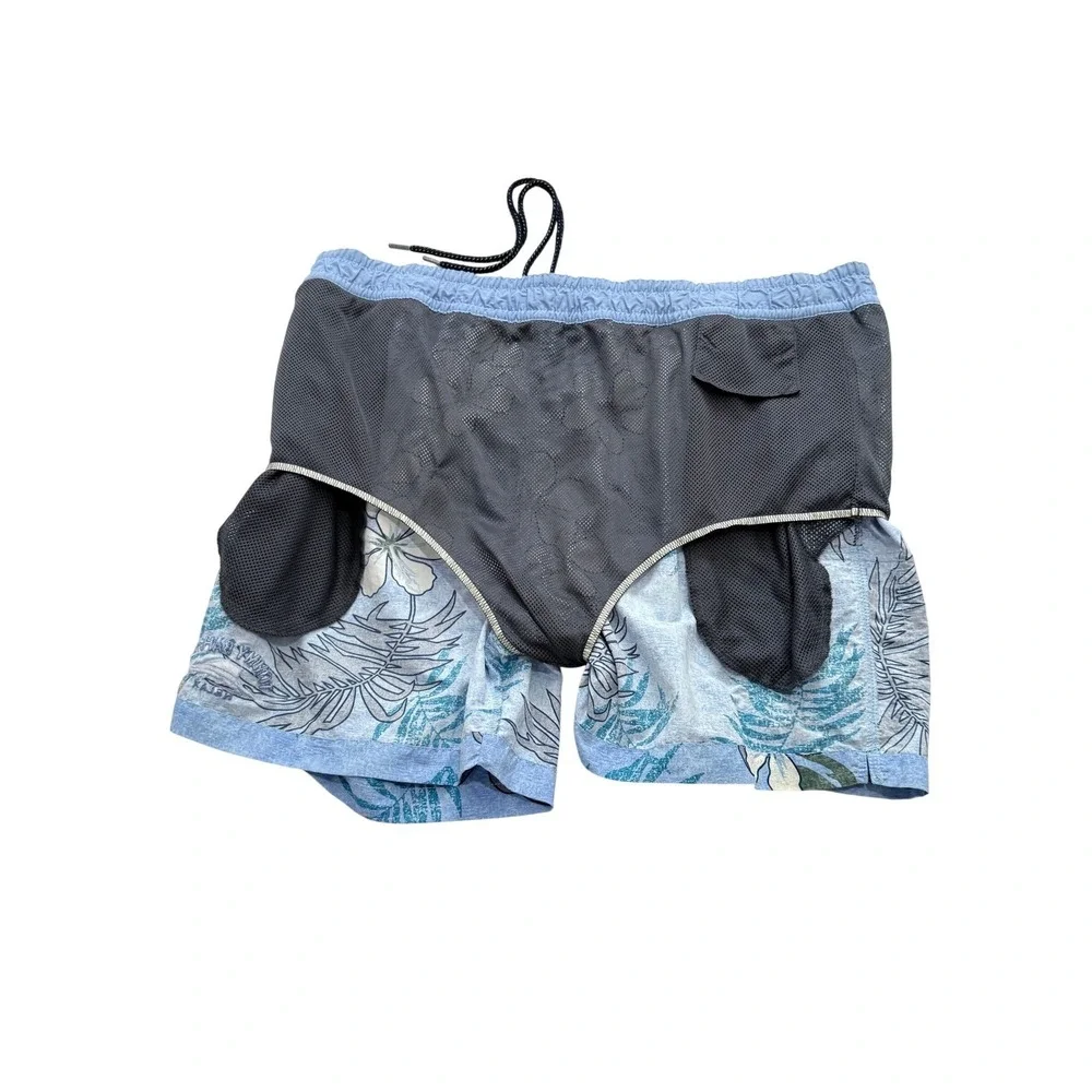 Tommy Bahama Relax Mens XXL Blue Hibiscus Floral‎ Palm Swim Trunks Shorts